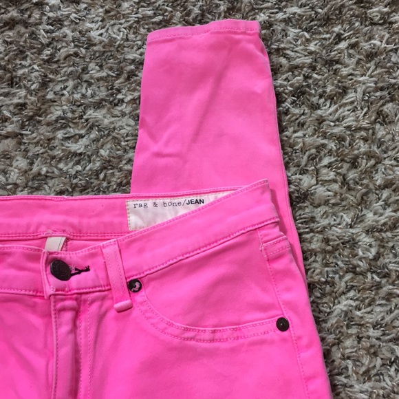 Rag & Bone Neon Pink Legging Jeans - Picture 3 of 7